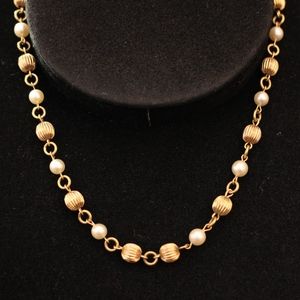 12K GF Vintage Gold Filled Pearl Bead Necklace
